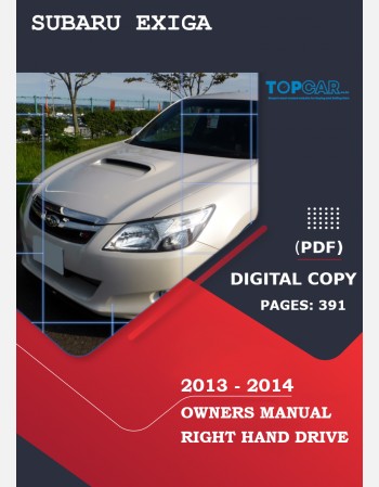 subaru exiga 2013-2014 owners manual in english